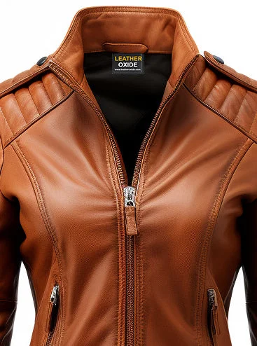 Brown Leather Jacket for Women - Designer Leather Jacket