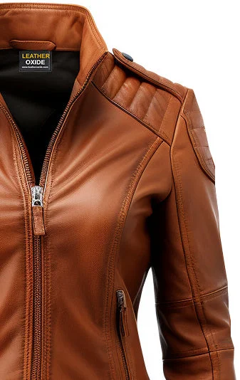 Brown Leather Jacket for Women - Designer Leather Jacket