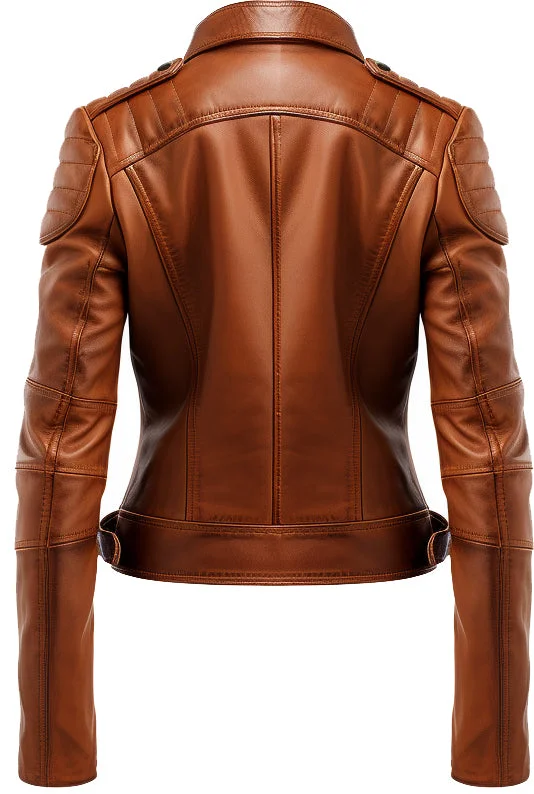 Brown Leather Jacket for Women - Designer Leather Jacket