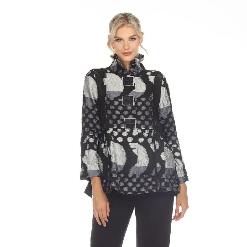 Moonlight Polka-Dot Blouse/Jacket in Silver/Grey/Black -3776