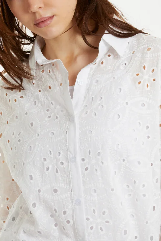 BRODERIE ANGLAISE CUFF SHIRT