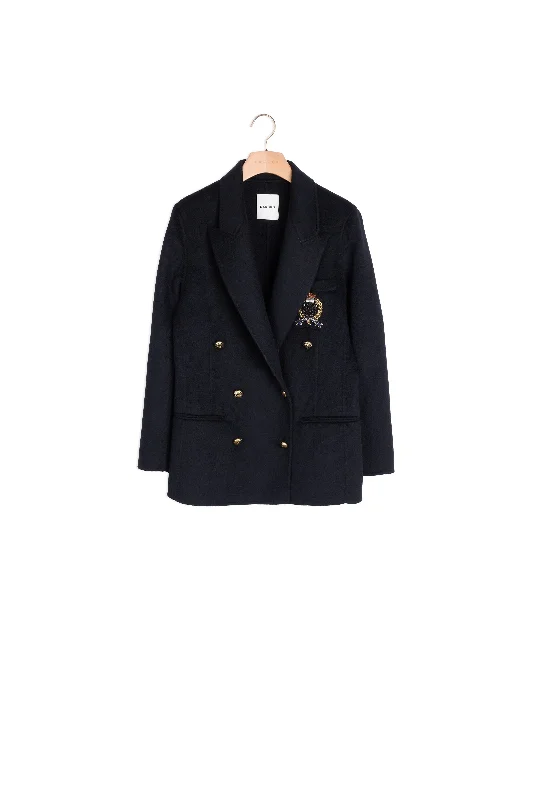 Blazer en laine orné d'un patch