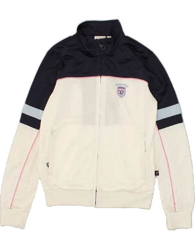 DIADORA Womens Tracksuit Top Jacket UK 10 Small White Colourblock