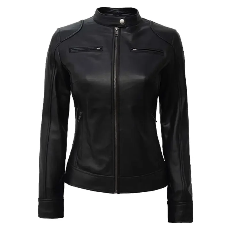 Dodge Biker Leather Women's Jacket