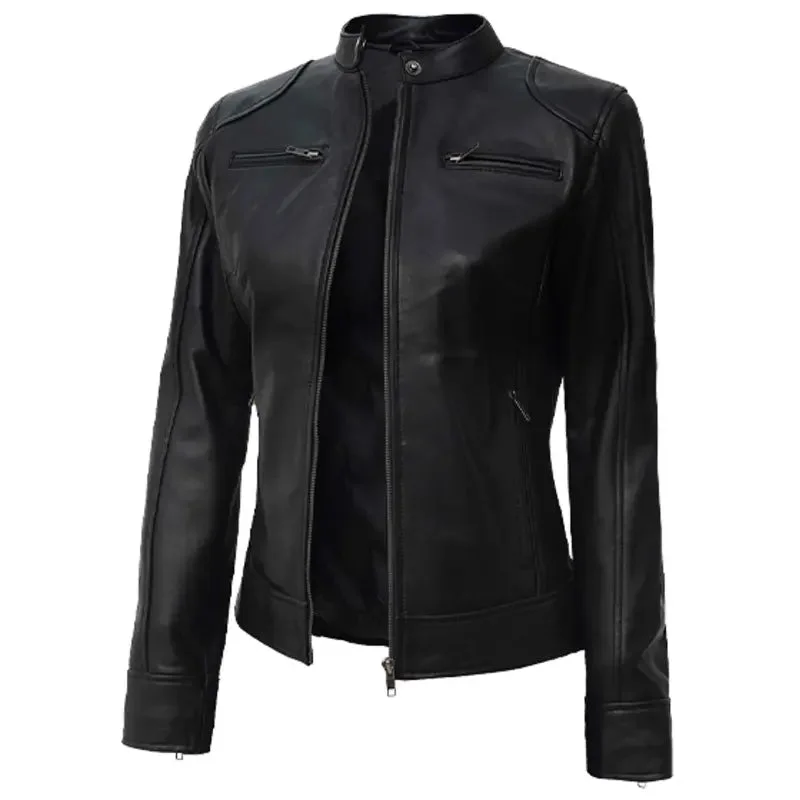 Dodge Biker Leather Women's Jacket