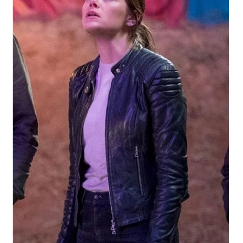 Double Tap Emma Stone Biker Leather Jacket