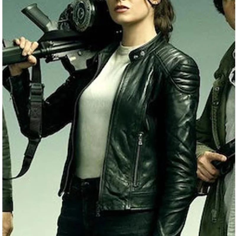 Double Tap Emma Stone Biker Leather Jacket