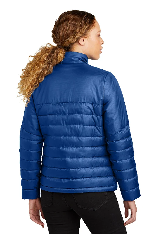 Eddie Bauer Womens Water Resistant Quilted Full Zip Jacket - Cobalt Blue