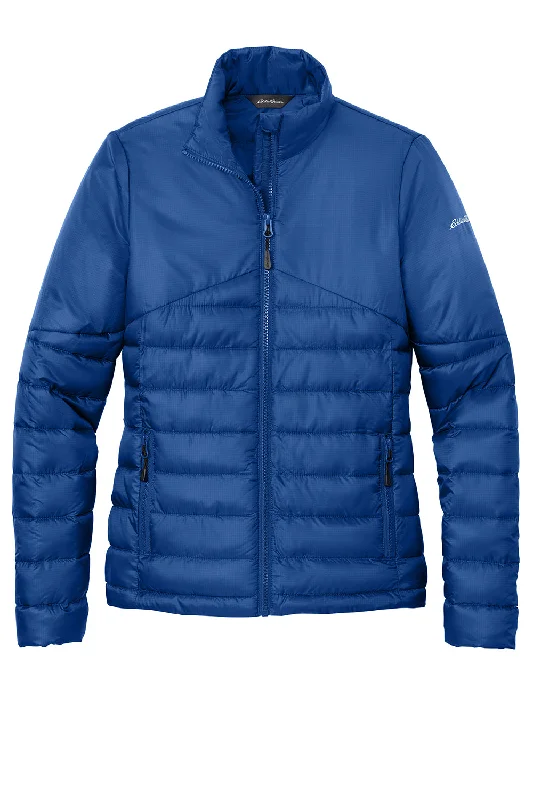 Eddie Bauer Womens Water Resistant Quilted Full Zip Jacket - Cobalt Blue