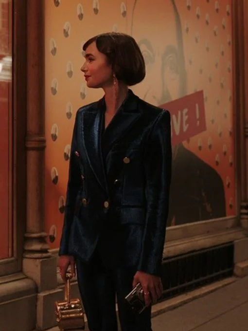 Emily in Paris S03 Emily Cooper Blue Coat