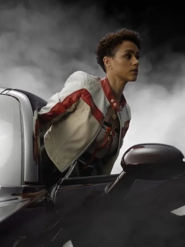 Fast X Nathalie Emmanuel White Leather Jacket