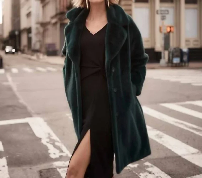 Faux Fur Jacket In Absolute Green