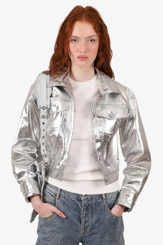 Fendi Silver Cropped Jacket Size 42