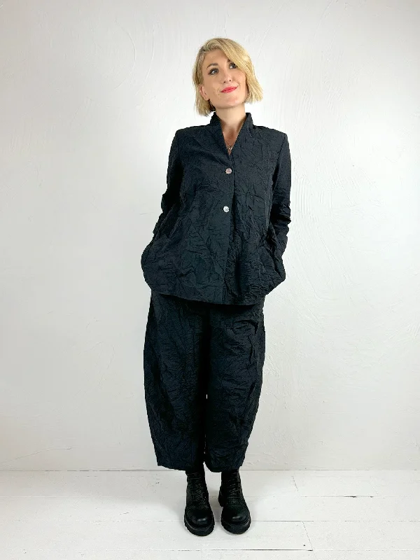 Black Crinkle Cotton Jacket