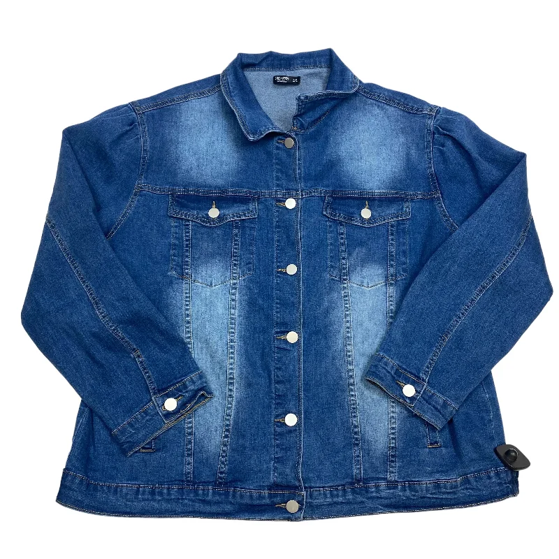 Jacket Denim By Shein In Blue Denim, Size: 2x