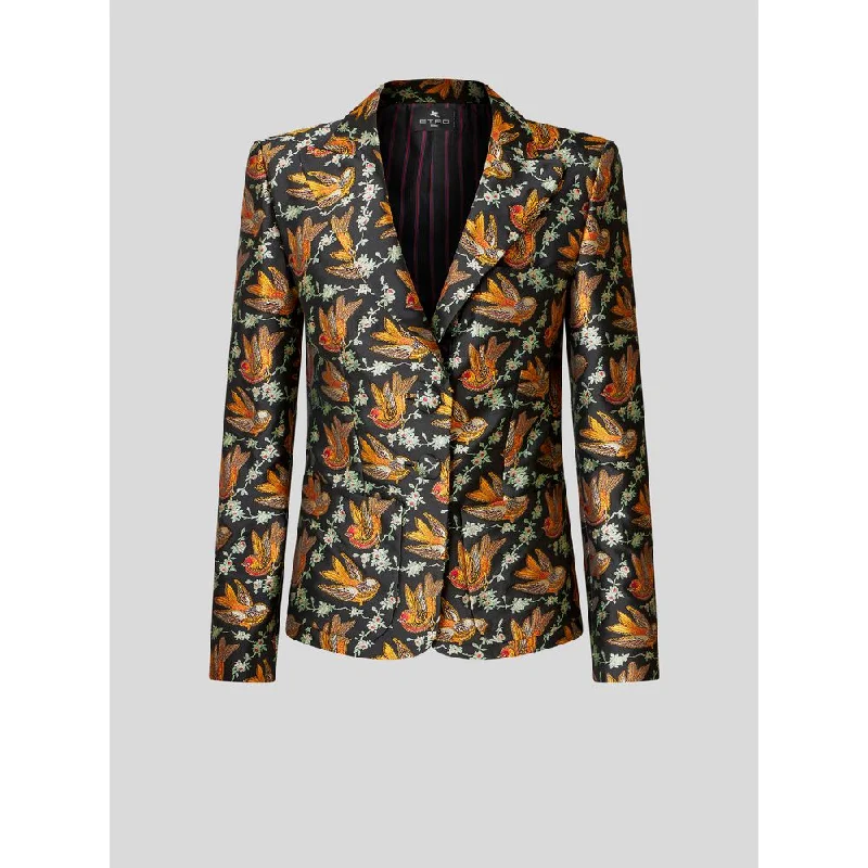 Jacquard Jacket With Birds