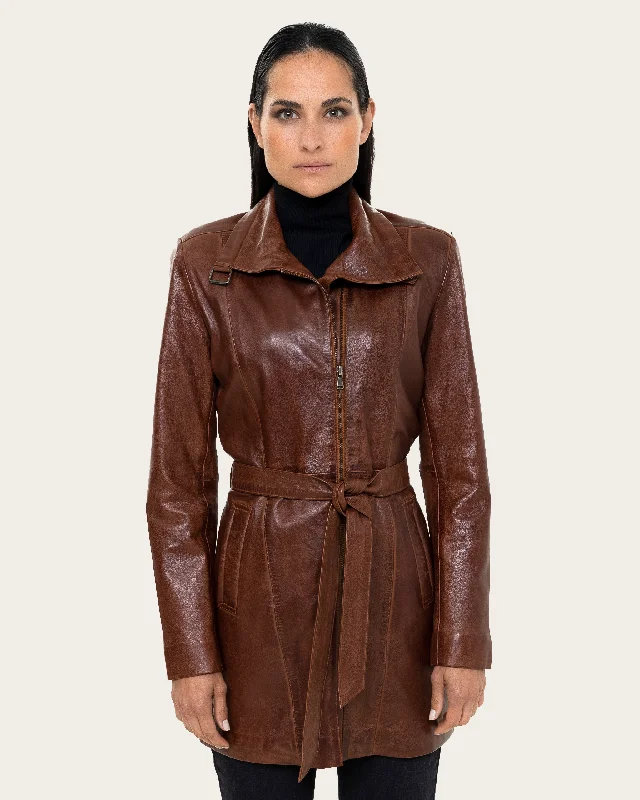 Kasha Leather Trench