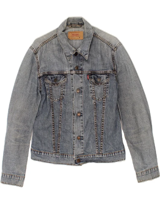 LEVI'S Womens Denim Jacket UK 12 Medium Blue Cotton