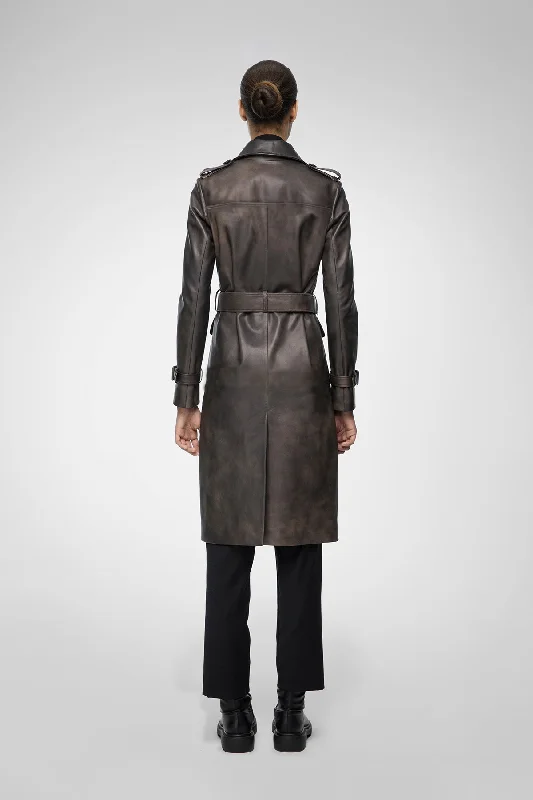 Madyson - Anthracite Leather Coat