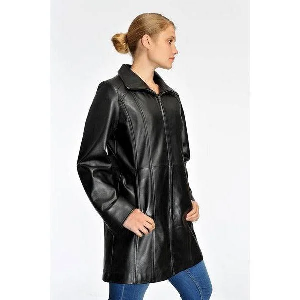 Mason & Cooper Marilyn Zip Front Leather Coat