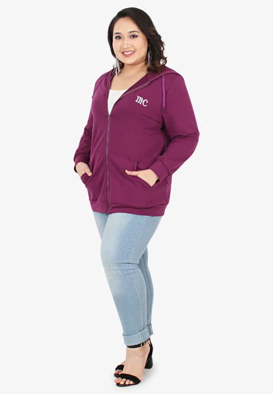 Honey Plus Size Hoodie Jacket - Magenta