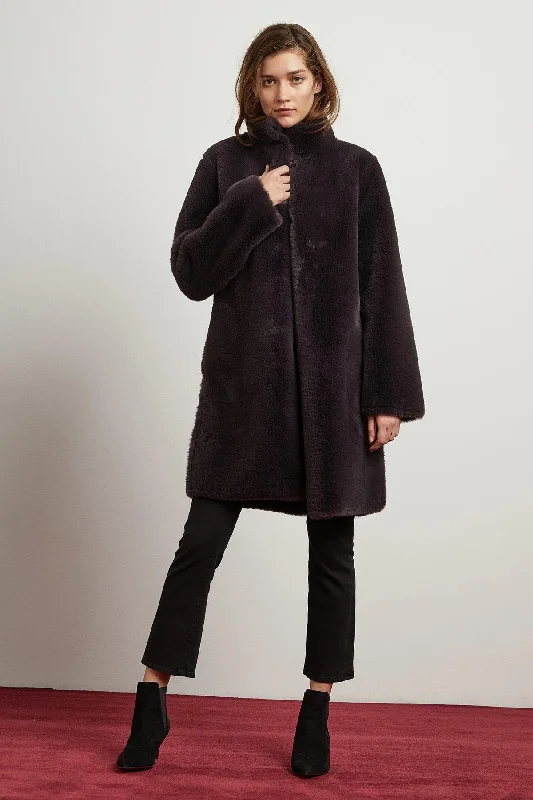 Mina Faux Fur Reversible Coat (Exhaust)