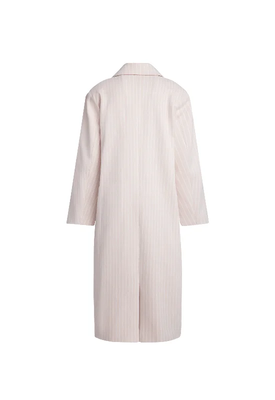 OLSEN COAT - BEIGE PINSTRIPE