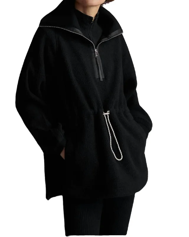 Parnel Half Zip Fleece In Black