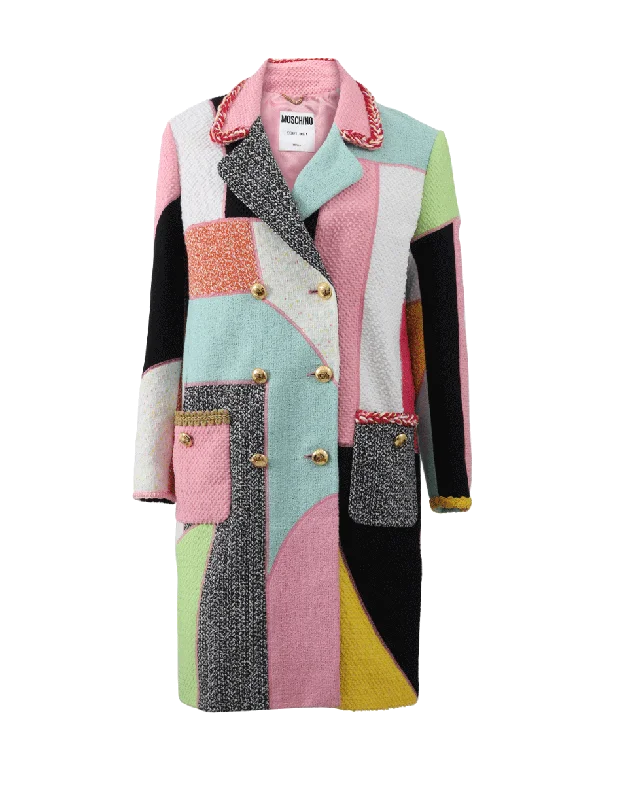 Patchwork Tweed Coat