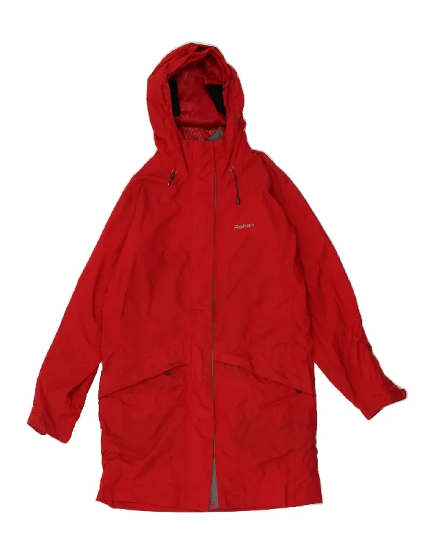 ROHAN Womens Hooded Raincoat UK 10 Small Red Polyamide