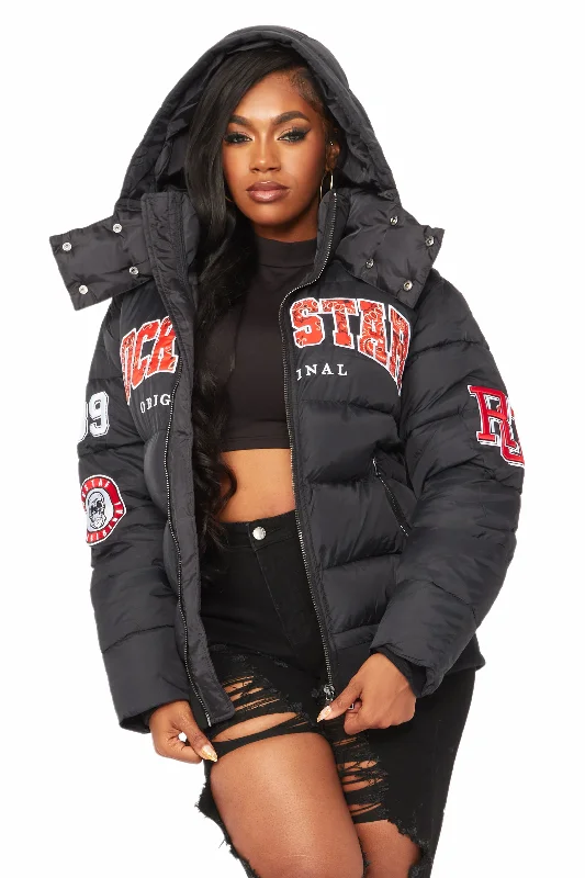 Latoya Black Oversized Puffer Jacket