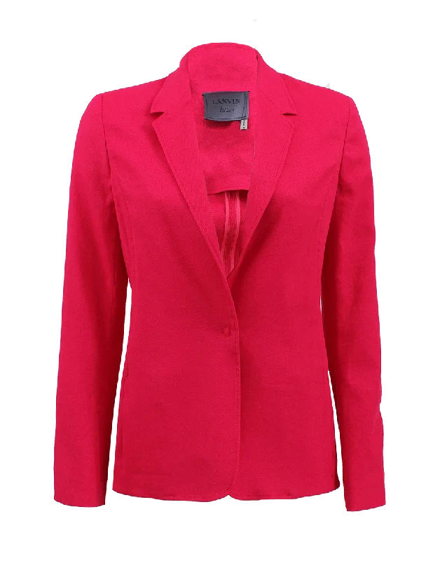 Stretch Pique One Button Blazer