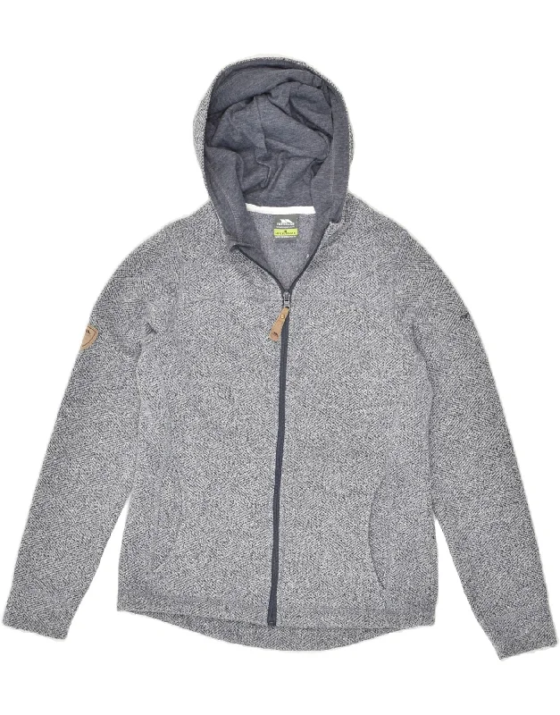 TRESPASS Womens Hooded Fleece Jacket UK 10 Small Grey Polyester