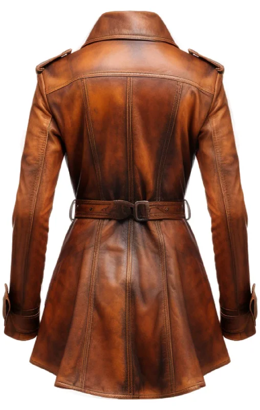 Vintage Leather Coat For Women