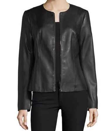 Women Black Classic Leather Jacket