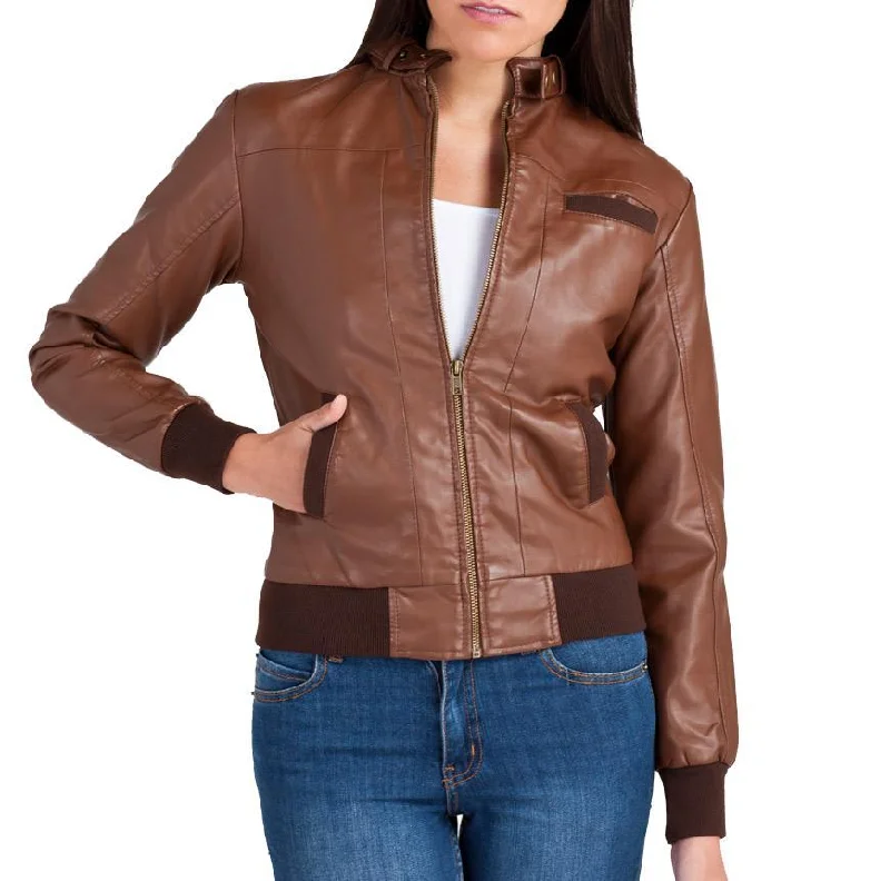 Women Bomber Leather Jackets: Bendy