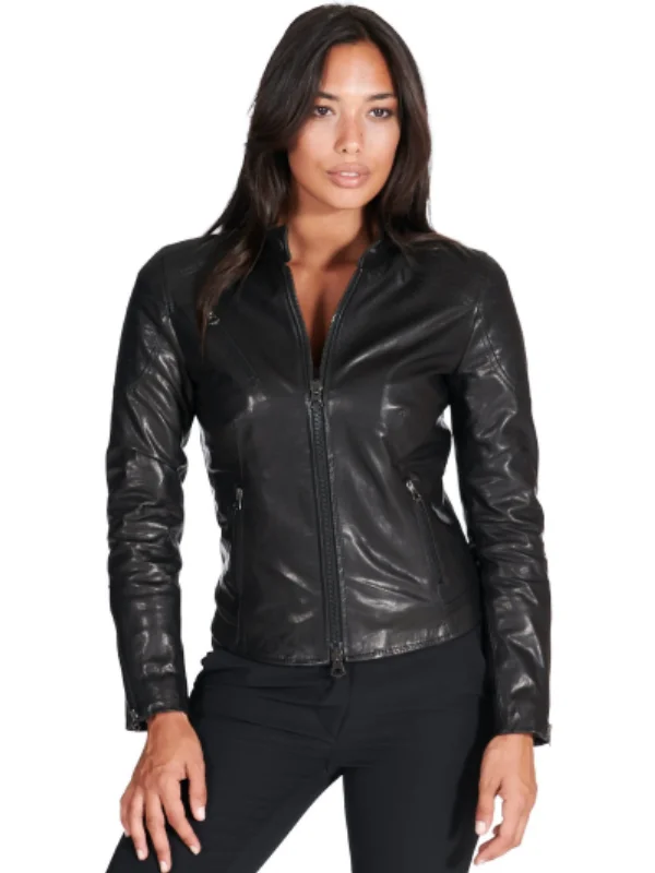 Women’s Black Biker Leather Jacket