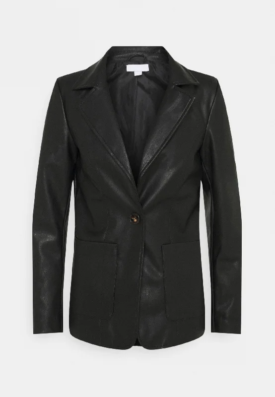 Women’s Black Leather Blazer