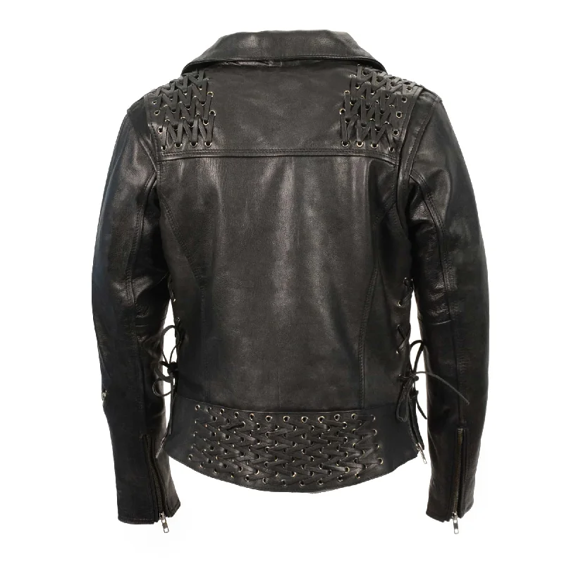 Women’s Black Lightweight Lace to Lace M/C Jacket