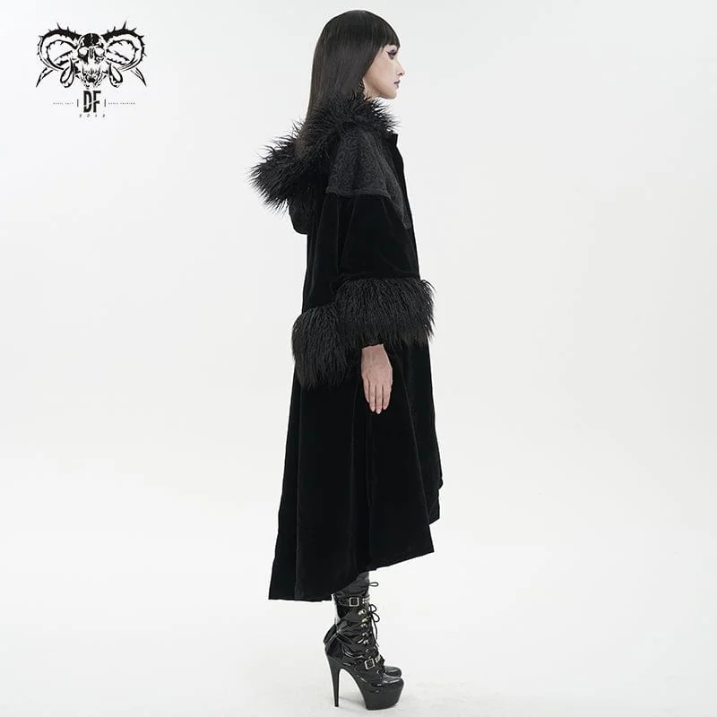 Women's Gothic Fluffy Splice Embossed Cloak