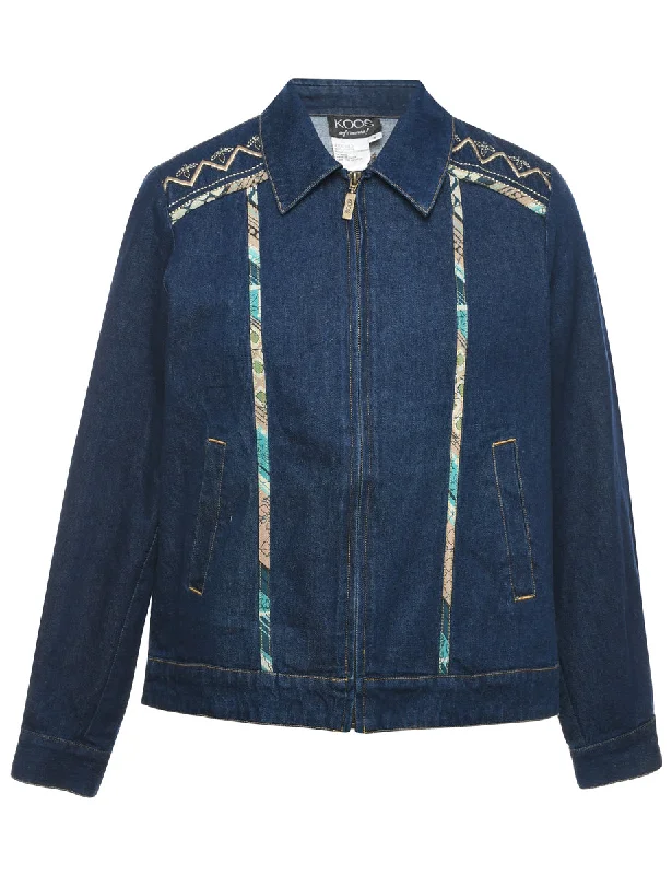 Zip Front Denim Jacket - M