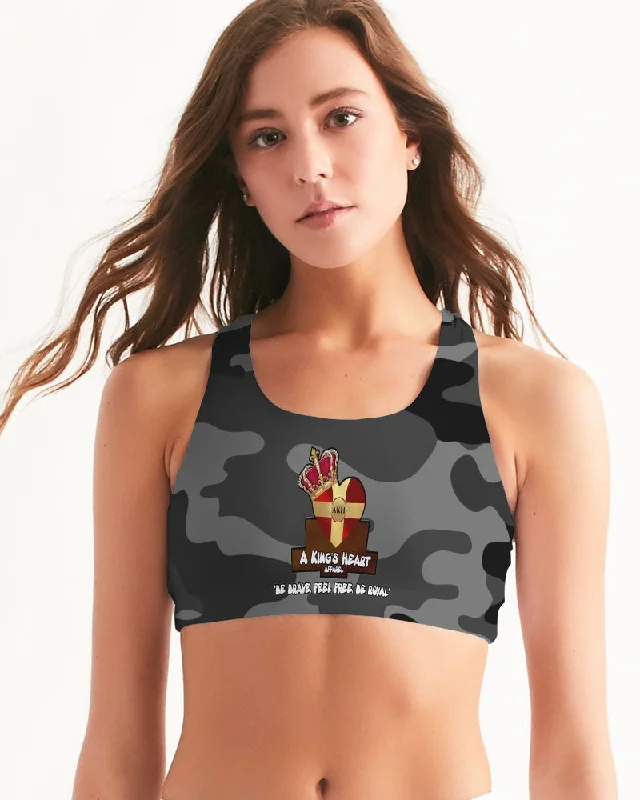 AKH Black Camouflage Women's Seamless Sports Bra