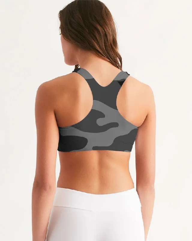 AKH Black Camouflage Women's Seamless Sports Bra