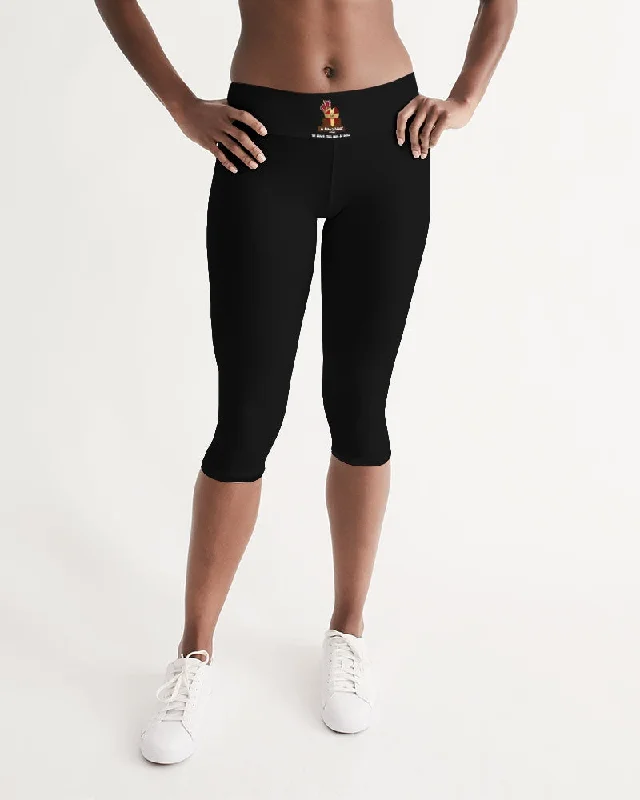 AKH Black Women's Mid-Rise Capri