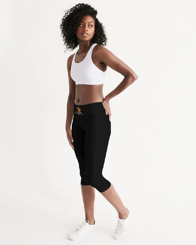 AKH Black Women's Mid-Rise Capri