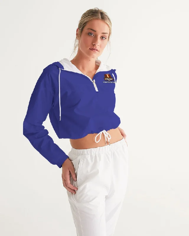 AKH Blue & Black Women's Cropped Windbreaker