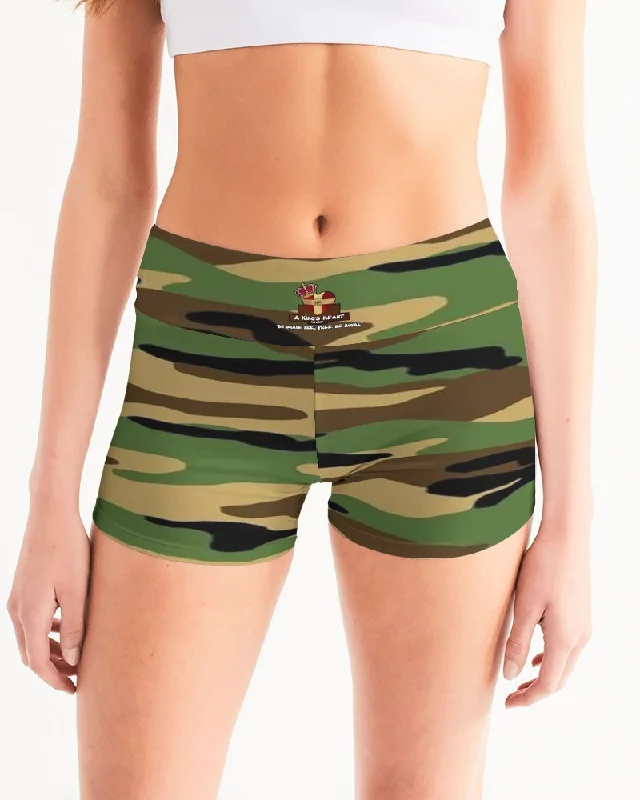 AKH Camouflage Women's Mid-Rise Yoga Shorts