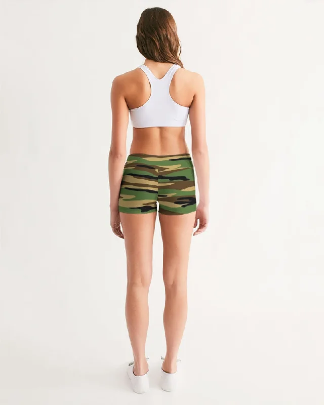 AKH Camouflage Women's Mid-Rise Yoga Shorts