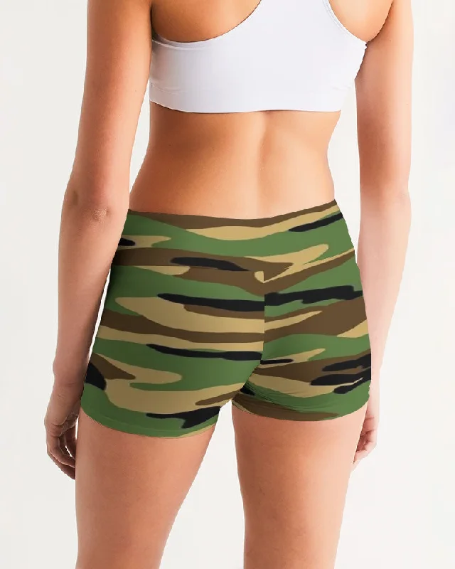 AKH Camouflage Women's Mid-Rise Yoga Shorts