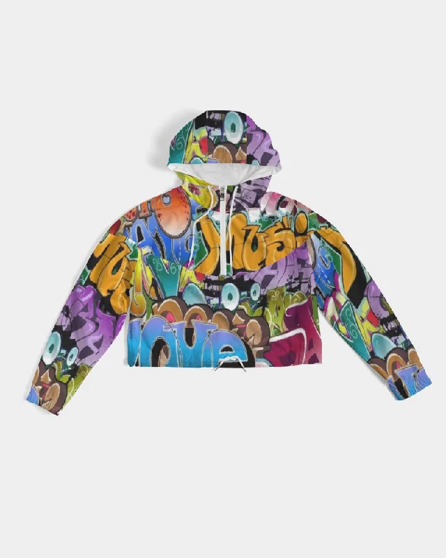 AKH Graffiti Art Women's Cropped Windbreaker